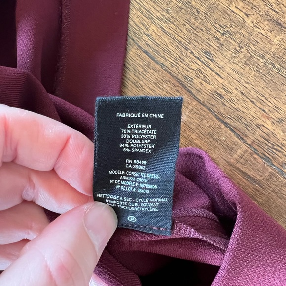 THEORY Corset Tee Dress - Admiral Crepe Red/Burgundy, 8 - Picture 7 of 7